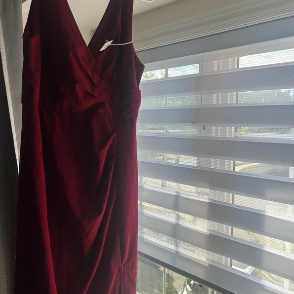 SHEIN Elegant Belle Midi Burgundy Dress - Picture 2 of 6